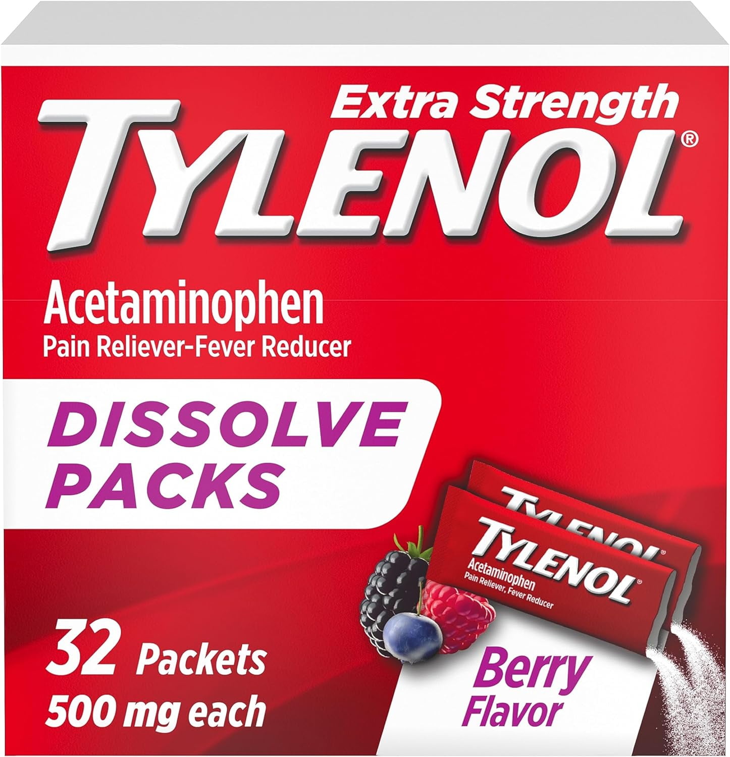 Tylenol Extra Strength Dissolve Packs, 500 mg Acetaminophen Pain