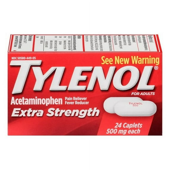 Tylenol Extra Strength Pain Reliever And Fever Reducer Caplets - 24 Ea, 2 Pack