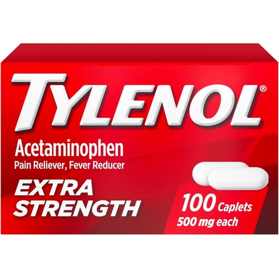 Tylenol Extra Strength Pain Reliever & Fever Reducer 500 mg Caplets 100 Each