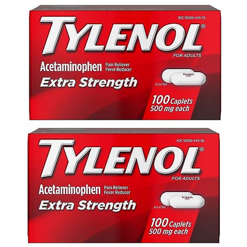 Tylenol Extra Strength Pain Reliever and Fever Reducer Caplets, 500 mg Acetaminophen Pain Relief