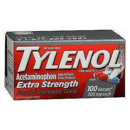 Tylenol Extra Strength Rapid Release Gelcaps - 100 ct, Pack of 6