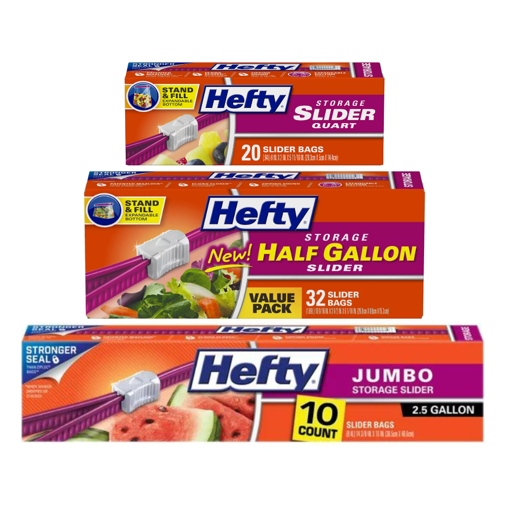 Hefty 2.5 gallon zipper bags new arrivals