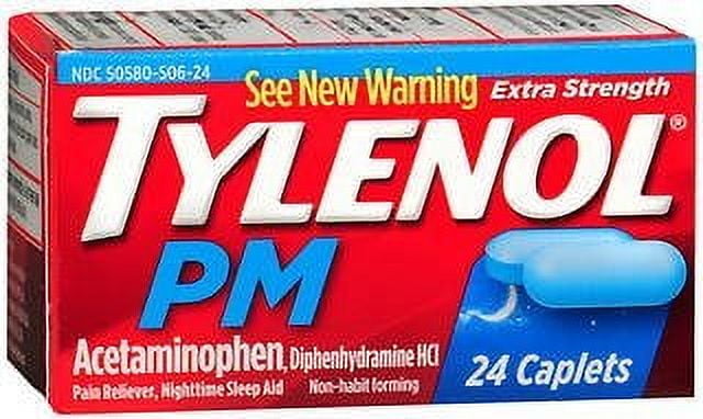 Tylenol PM Extra Strength Caplets - 24 ct, Pack of 3