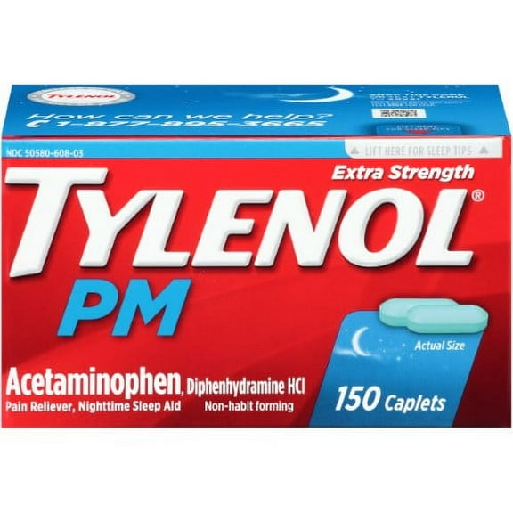 Tylenol PM Extra Strength Caplets (Pack of 4)