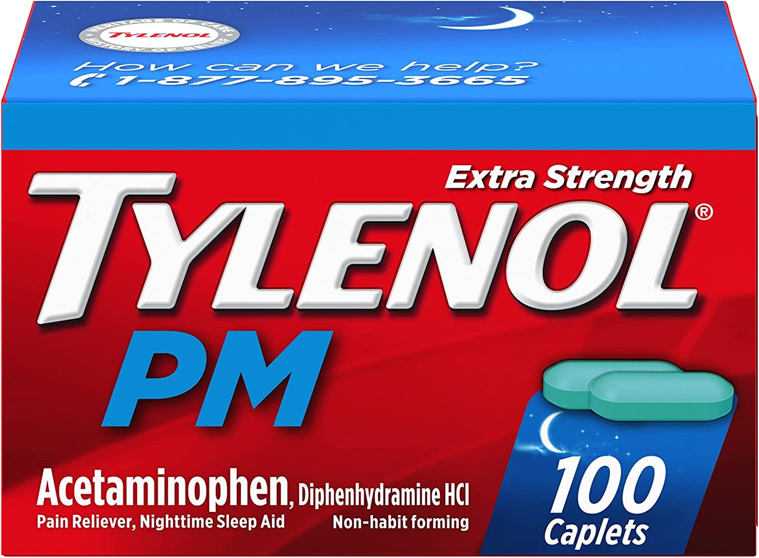 Tylenol PM ExtraStrength Pain Reliever & Sleep Aid, 500mg