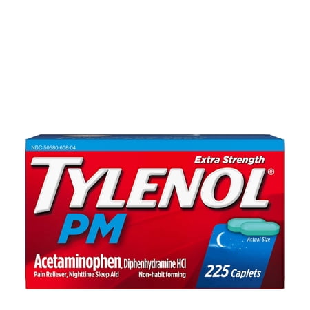 Tylenol PM Extra Strength Pain Reliever Nighttime Sleep Aid - 225 Caplets