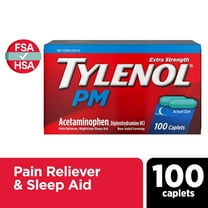 Tylenol PM Extra Strength Pain Reliever & Sleep Aid Caplets, 100 Ct