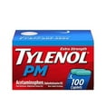 thumbnail image 1 of Tylenol PM Extra Strength Nighttime Pain Reliever & Sleep Aid Caplets, 500 mg Acetaminophen & 25 mg Diphenhydramine HCl, Relief for Nighttime Aches & Pains, Non-Habit Forming, 100 ct, 1 of 2