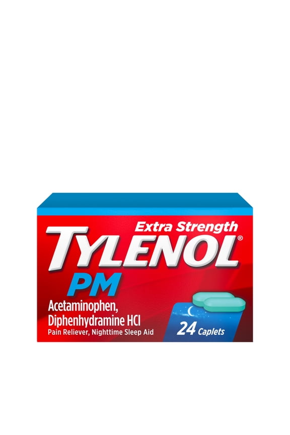 PM Extra Strength Pain Relief & Sleep Aid Caplets, 24 Count