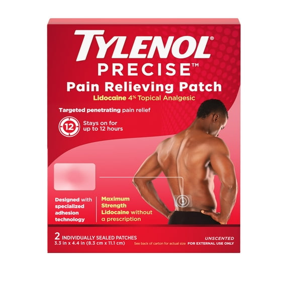 Tylenol Precise Large Pain Reliever Patches, Lidocaine 4%, 2 Count