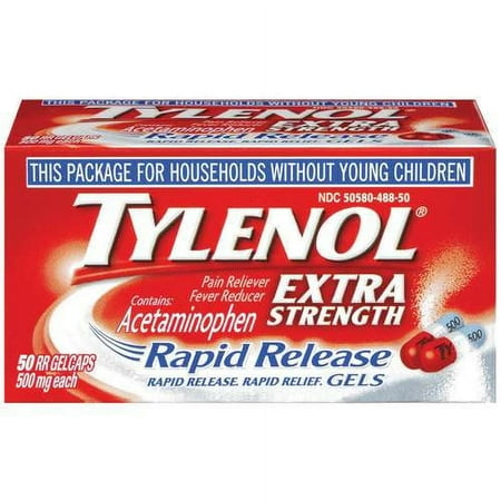 Tylenol(R) Rapid Release Gelcaps Extra Strength, 50 ct