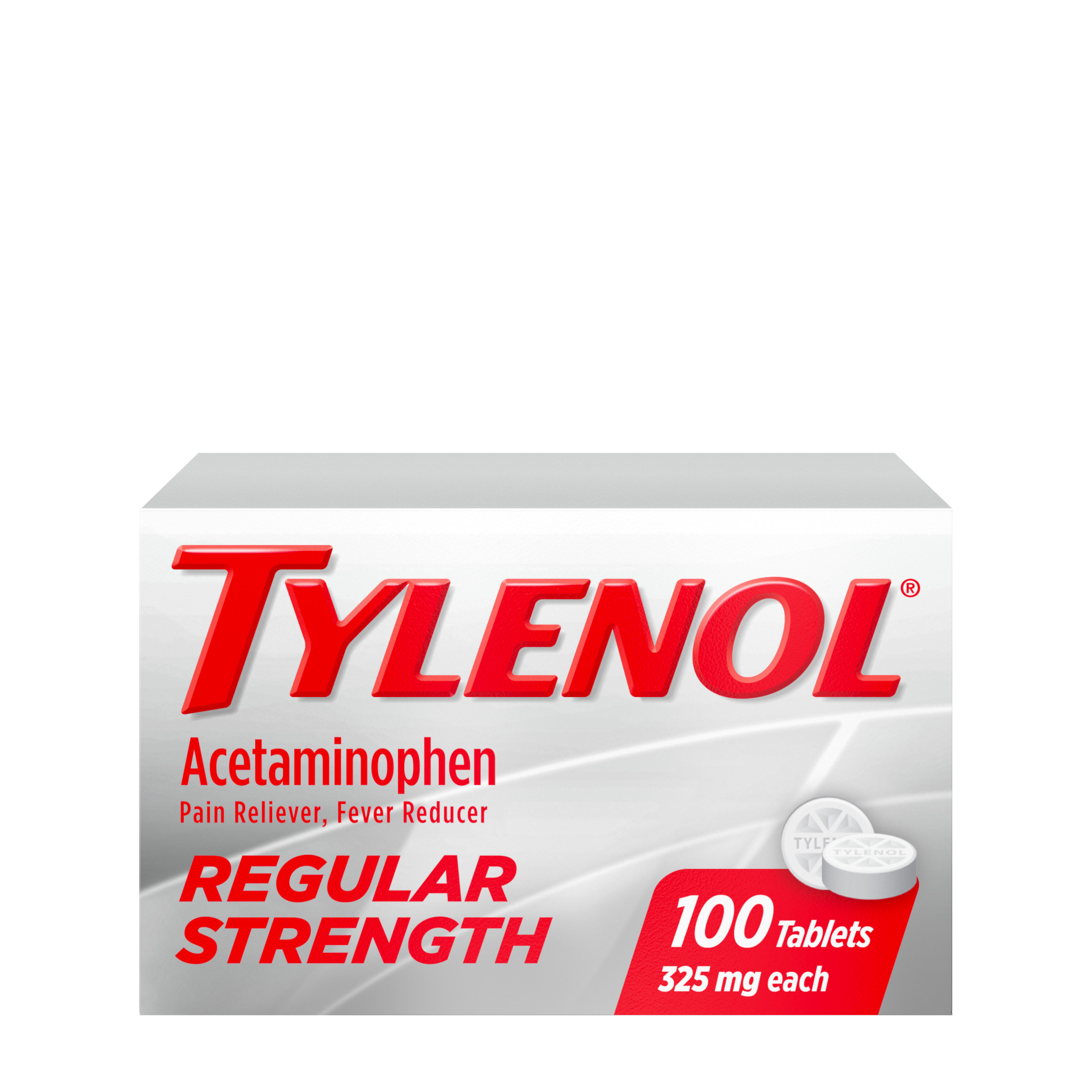 Tylenol Regular Strength Tablets with 325 mg Acetaminophen, 100 Ct - image 1 of 7