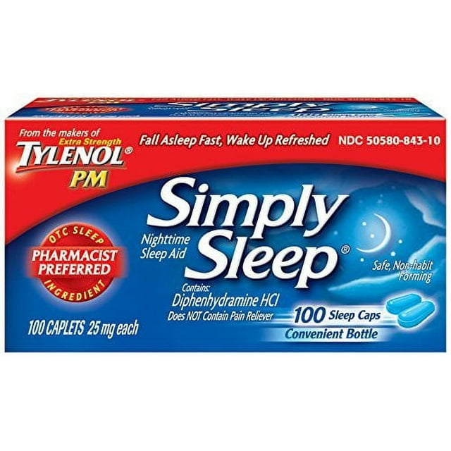 Tylenol Simply Sleep Nighttime Sleep Aid Caplets100 count