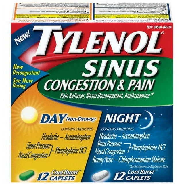 Tylenol Sinus Cong&pain Day&night Caplet - Walmart.com