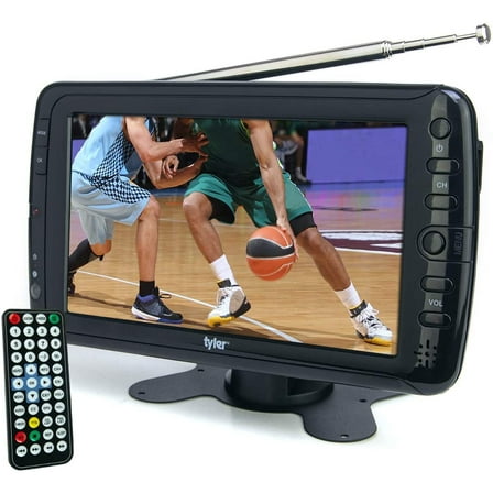 Tyler 7" Portable TV LCD Monitor Rechargeable Battery Powered Wireless Capability HD-TV, USB, HDMI Input, AC/DC, Remote Control Built In Stand Small For Car Kids Travel