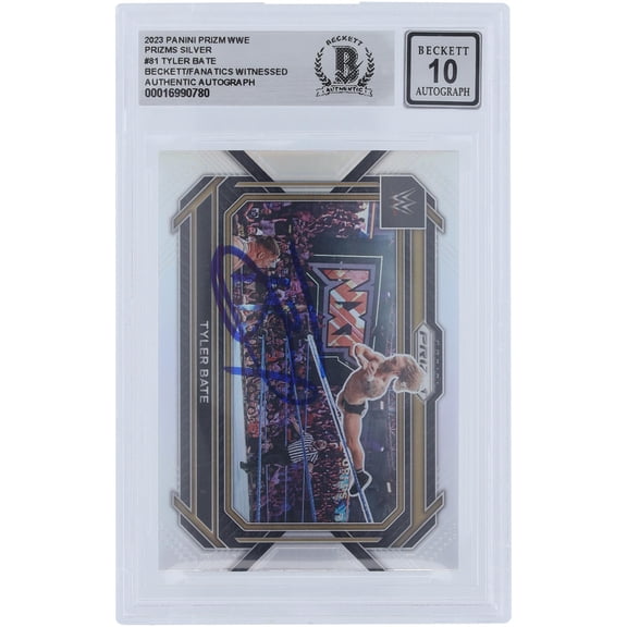 Tyler Bate WWE Autographed 2023 Panini Prizm Silver Prizm #81 Beckett Fanatics Witnessed Authenticated 10 Card - Fanatics Authentic Certified