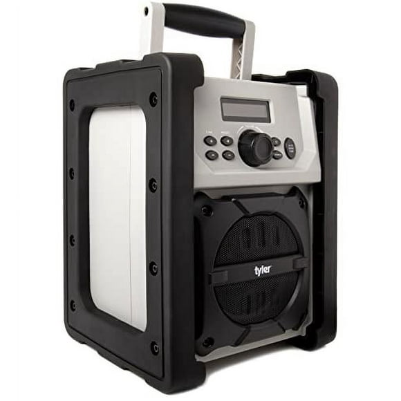 Tyler Bluetooth Jobsite Radio Portable Wireless Speaker - USB - Aux Out - FM Radio - IPX5 - Gray - TWS407
