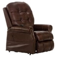 thumbnail image 1 of Tyler Brown Leather Power Lift Lay Flat Recliner with Heat & Massage, 1 of 11