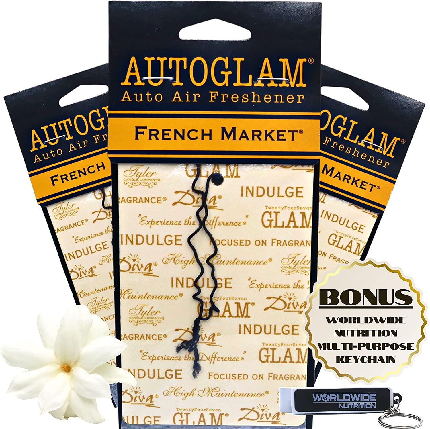 Tyler Candle Company AutoGlam Car Air Fresheners French Market Scent Car Fresheners Car Odor