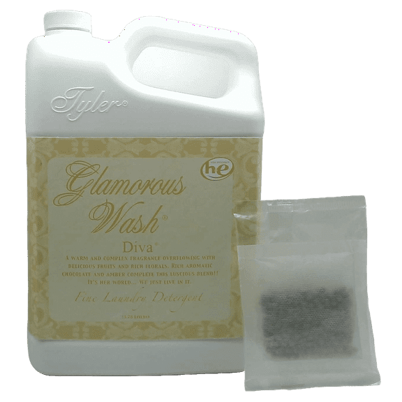 Tyler Candle Diva Glamorous Wash Liquid Laundry Detergent, 48 Loads, 128 fl oz, with Scent Sachet