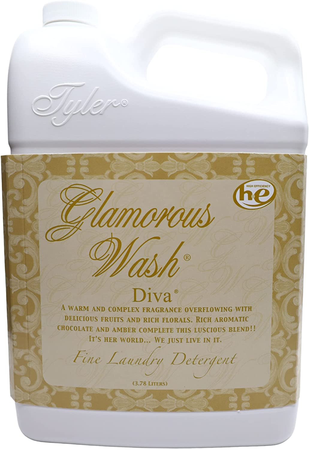 Tyler Candle Company Glamorous Wash Diva Fine Laundry Liquid Detergent -  Liquid Laundry Detergent Designed for Clothing - Hand and Machine Washable  