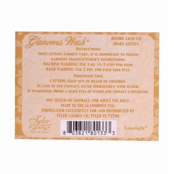 Tyler Glamorous Wash Fine Laundry Detergent, Icon Scent, 16 oz  Phosphate-Free, HE Safe