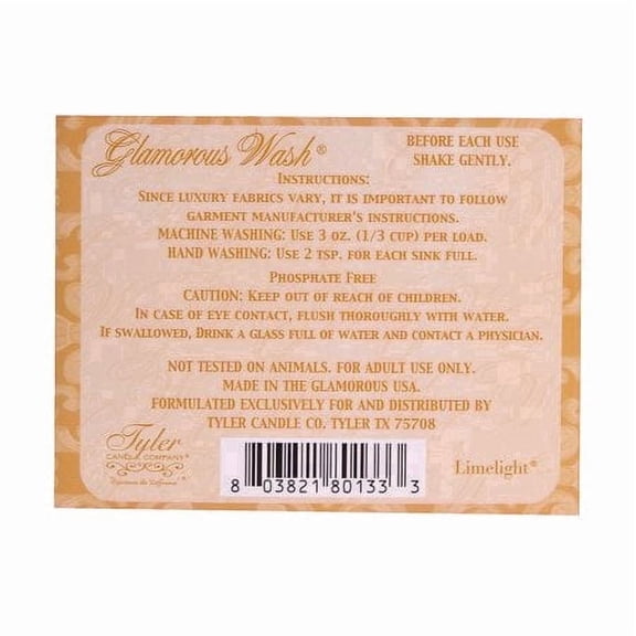 Tyler Glamorous Wash Fine Laundry Detergent, Icon Scent, 16 oz  Phosphate-Free, HE Safe