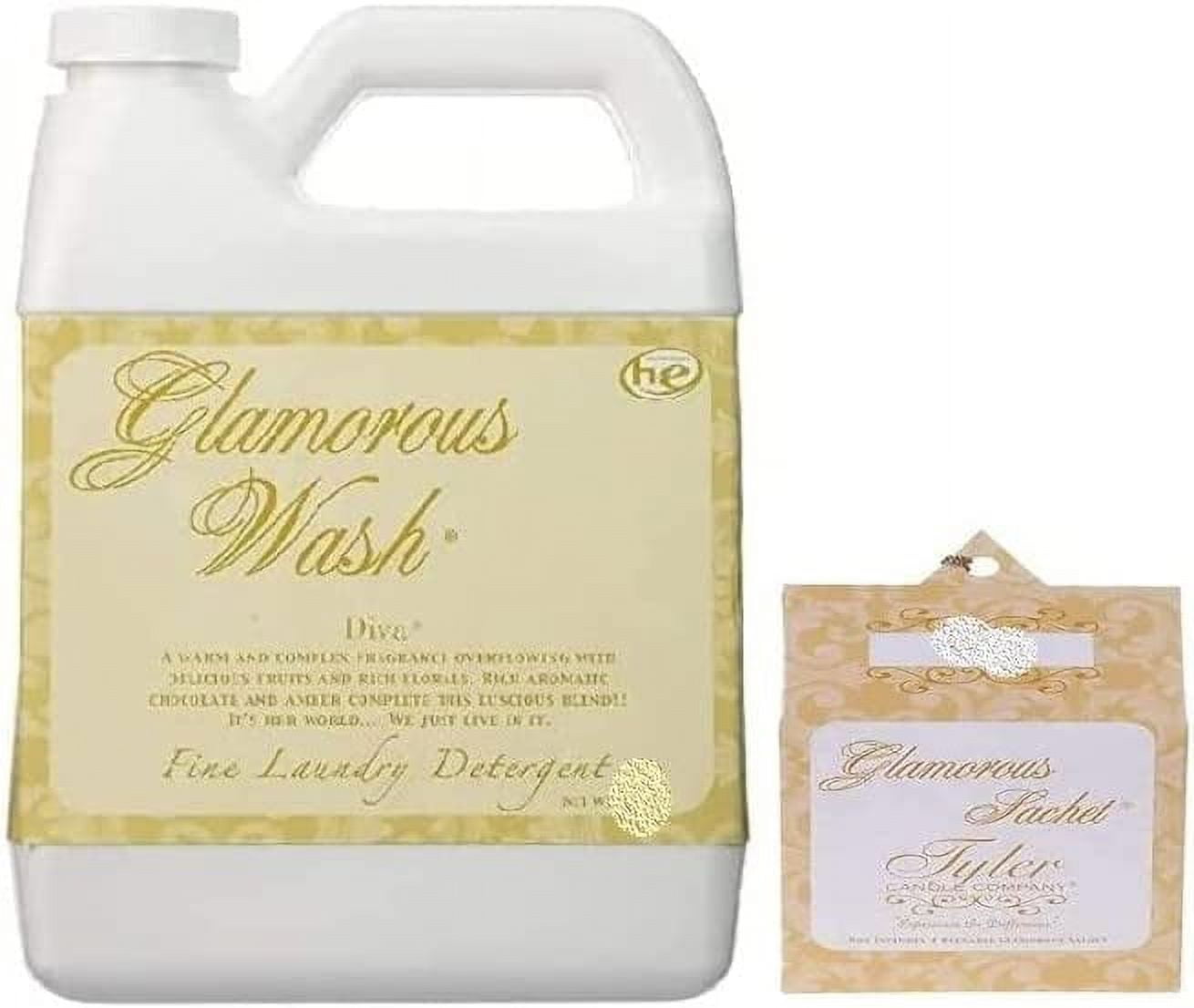 Tyler Candle Glamorous Wash Diva Laundry Detergent 64oz w/Diva Sachets Bundle (64 oz w/Sachet