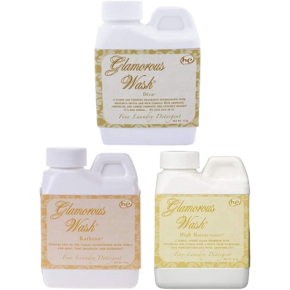 Tyler Glamorous Wash Laundry Detergent, Diva, Kathina & High Maintenance Scents, Liquid, 4 fl oz, 3-Pack