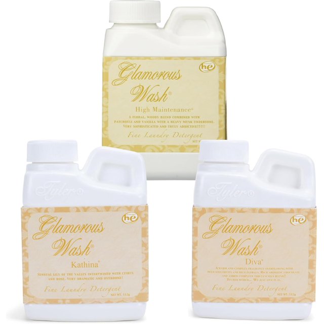 Tyler Candle Glamorous Wash Laundry Detergent 4oz Bundle (Diva, Kathina