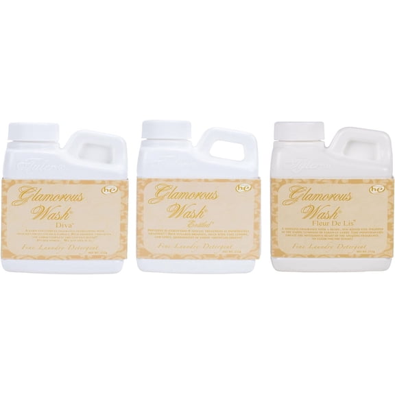 Tyler Candle Glamorous and Luxurious High Efficient Wash 4 ounce Scented Fine Laundry Detergent Pack of 3; Diva, Entitled, Fleur de Lis