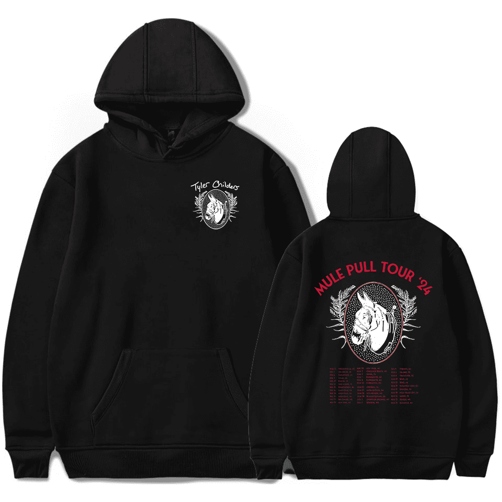 Tyler Childers Merch Hoodie Natural Mule Pull Tour 2024 Hoodies Country Music Long Sleeve Men