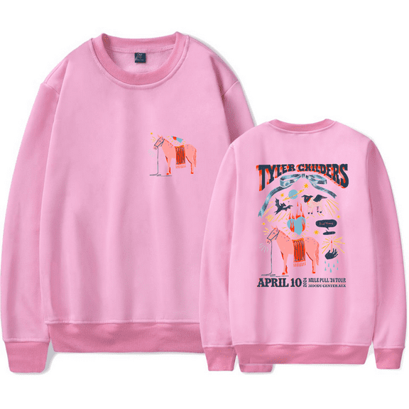 Tyler Childers Merch Long Sleeve Sweatshirt Mule Pull Tour 2024 Austin Numbered Hoodies Streetwear Crewneck Men Womens