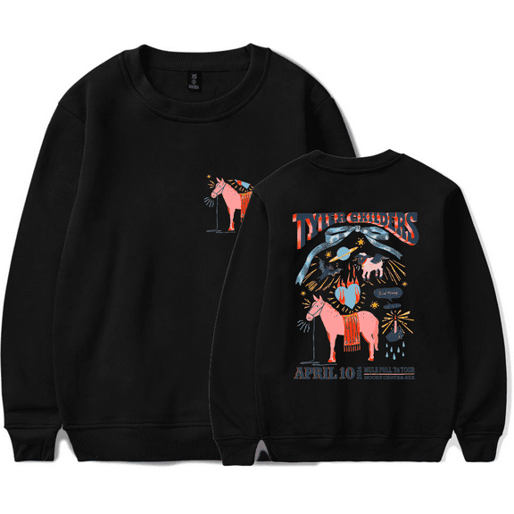 Tyler Childers Merch Long Sleeve Sweatshirt Mule Pull Tour 2024 Austin Numbered Hoodies Streetwear Crewneck Men Womens