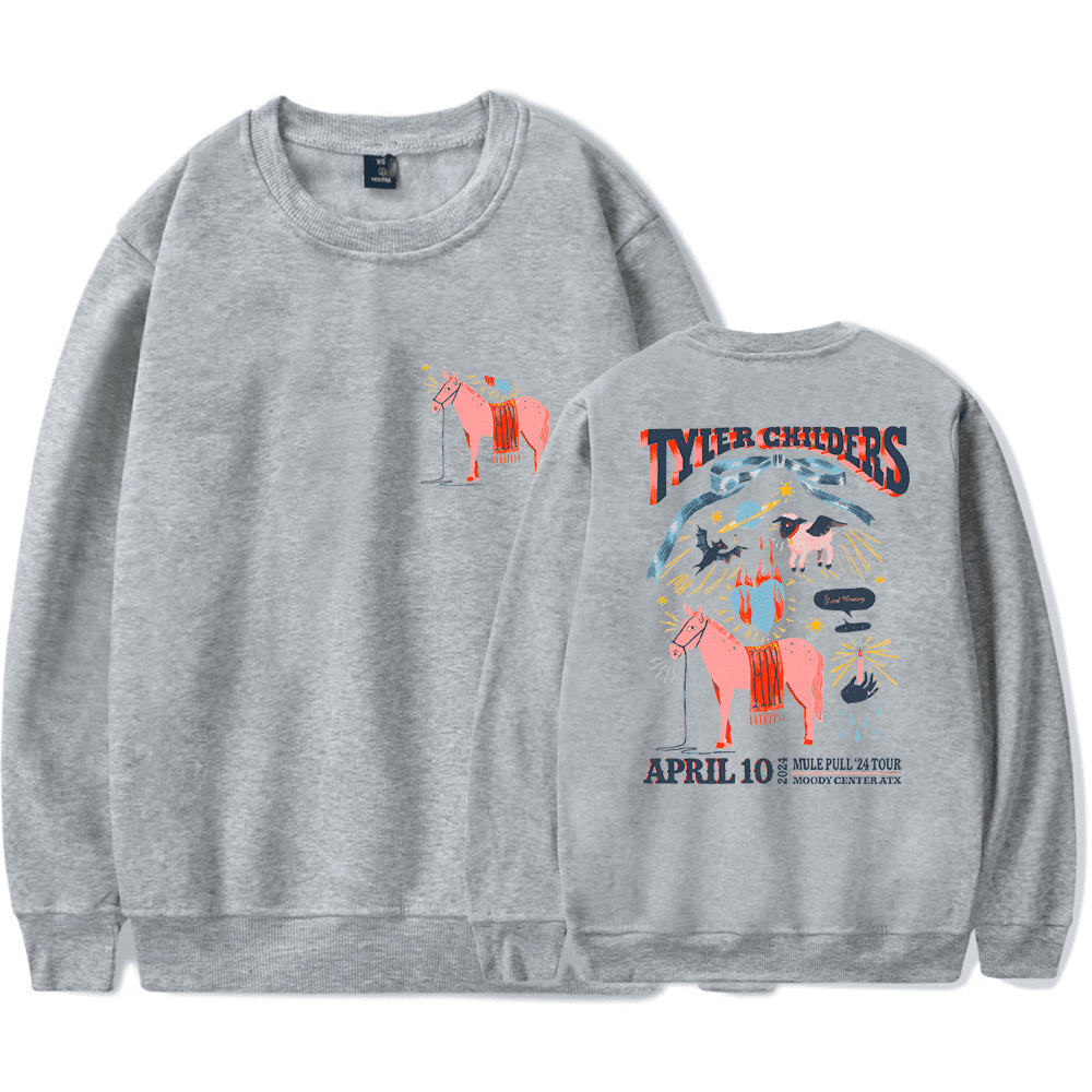 Tyler Childers Merch Long Sleeve Sweatshirt Mule Pull Tour 2024 Austin