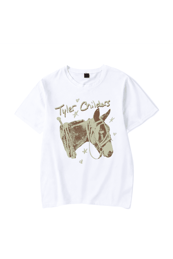 Tyler Childers Merch T Shirt Mule Pull Tour 2024 T-Shirt Classic Horse Logo Vintage Short Sleeve For Fans Unisex Top Tee