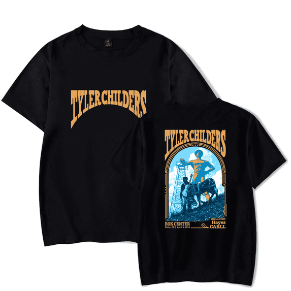 Tyler Childers Merch T Shirt Mule Pull Tour 2024 Tulsa Numbered T-Shirt For Fans Women Men Short Sleeve Top Tees