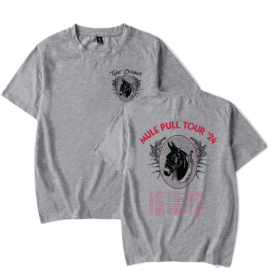 Tyler Childers Merch T Shirt Natural Mule Tour 2024 T-Shirt Country Music Short Sleeve For Fans Men Women Top Tee