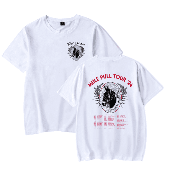 Tyler Childers Merch T Shirt Natural Mule Tour 2024 T-Shirt Country Music Short Sleeve For Fans Men Women Top Tee