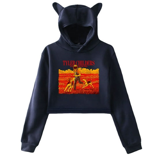 Tyler Childers Music Cat Ear Hoodie Harajuku Womens Sweatshirts Long-Sleeved Top