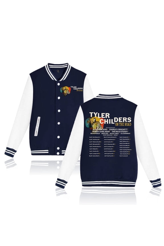 Tyler Childers On The Road Tour 2025 Unisex Fashion Long Sleeve Baseball Jacket