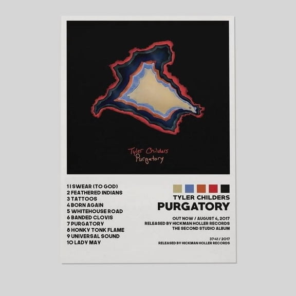 Tyler Childers Purgatory Poster - Album Cover Art for Modern Family Bedroom Decor Size 24''x36'' - Postora