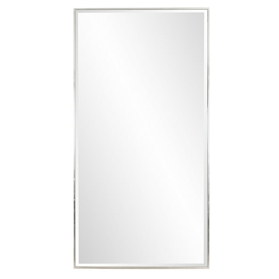 Tyler Dillion Brushed Silver Oversized Full Length Wood Framed Beveled Mirror 91"H x 47"W