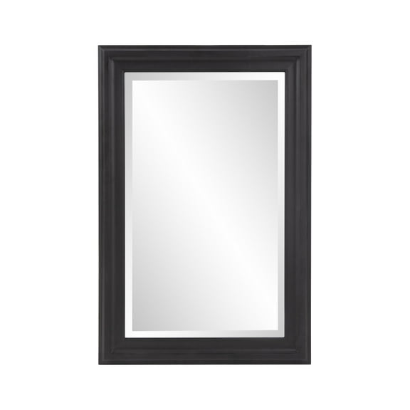 Tyler Dillion White Round Wall Mirror with Layered Wood Frame 37"D