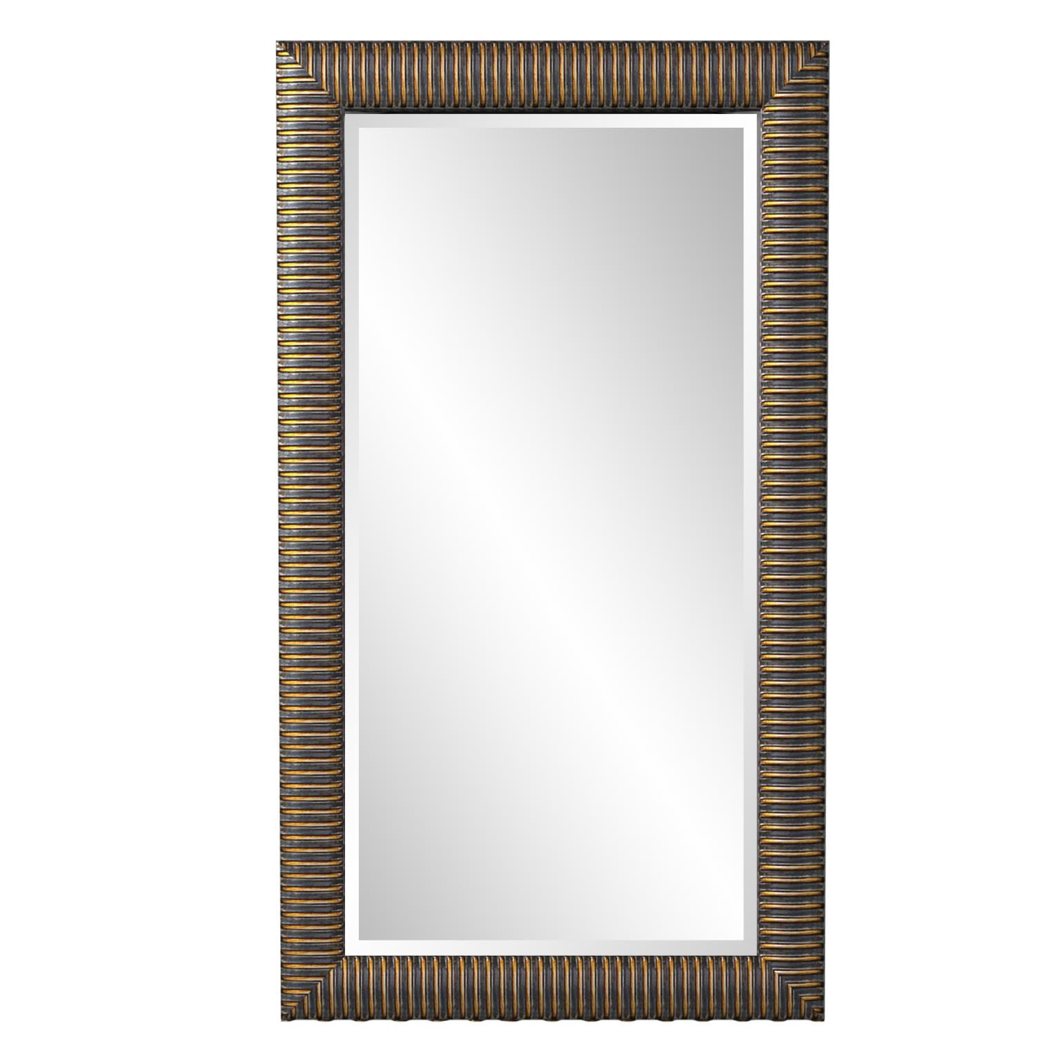 Antique Copper Mottled Wood Rectangular Mirror 35"x70"