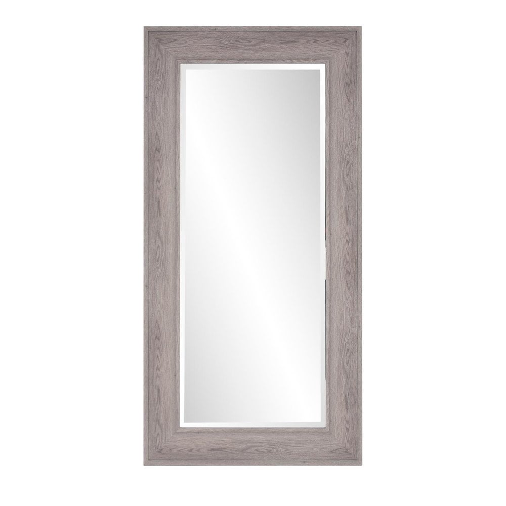 Tyler Dillion Gray Rectangular Faux Wood Grained Beveled Wall Mirror 36"H x 24"W