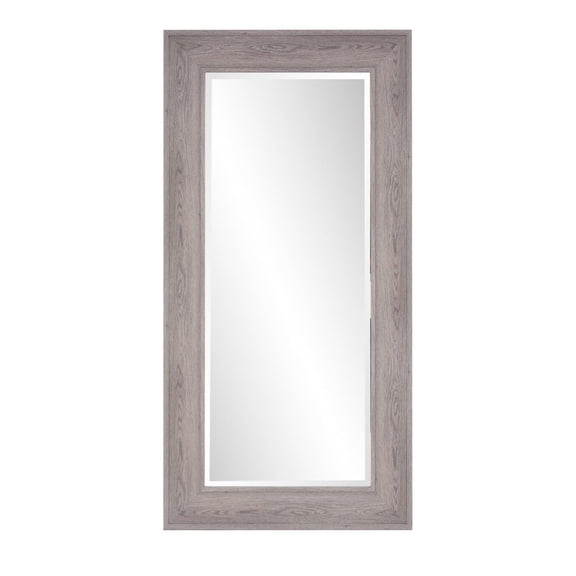 Tyler Dillion Gray Rectangular Faux Wood Grained Beveled Wall Mirror 36"H x 24"W