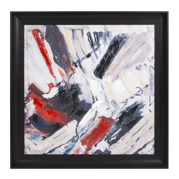 Tyler Dillon Abstract Framed Textured Wall Art in Red/Black/White 36.25H x 36.35W