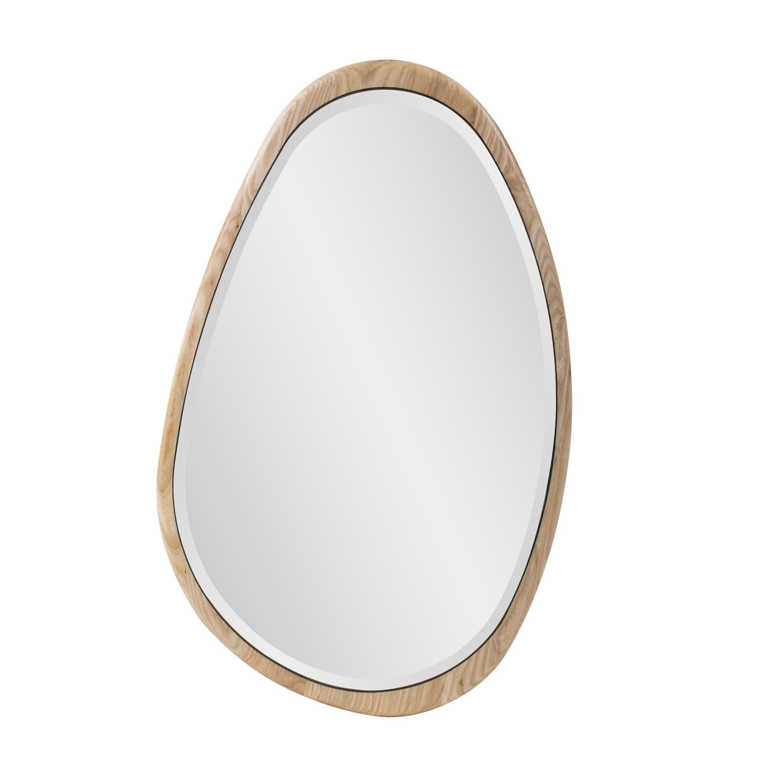 Tyler Dillon Asymmetrical Bleached Oak Wood Framed Wall Mirror