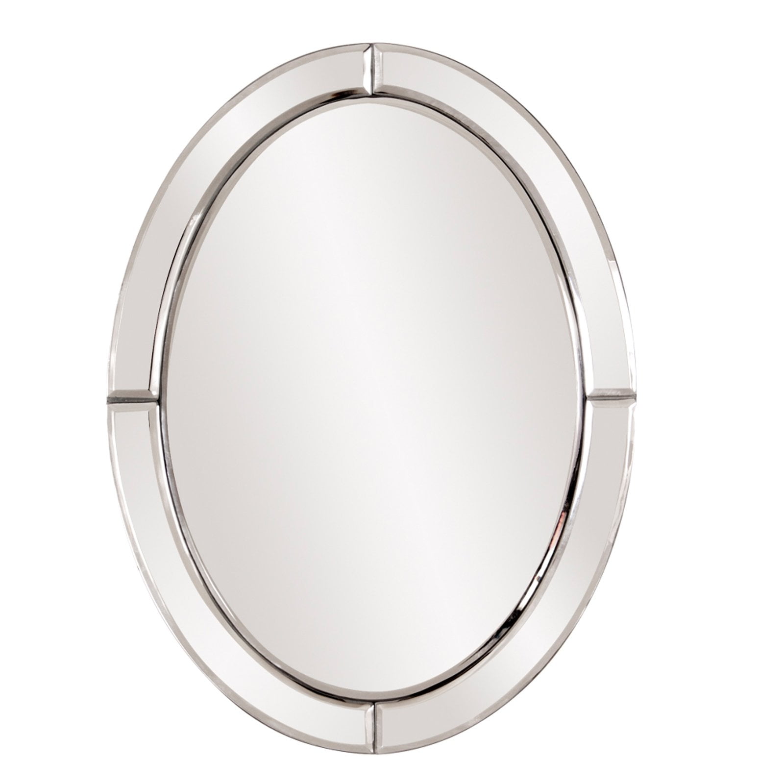 Tyler Dillon Beveled Oval Mirrored Frame Opal Accent Wall Mirror - 16 ...